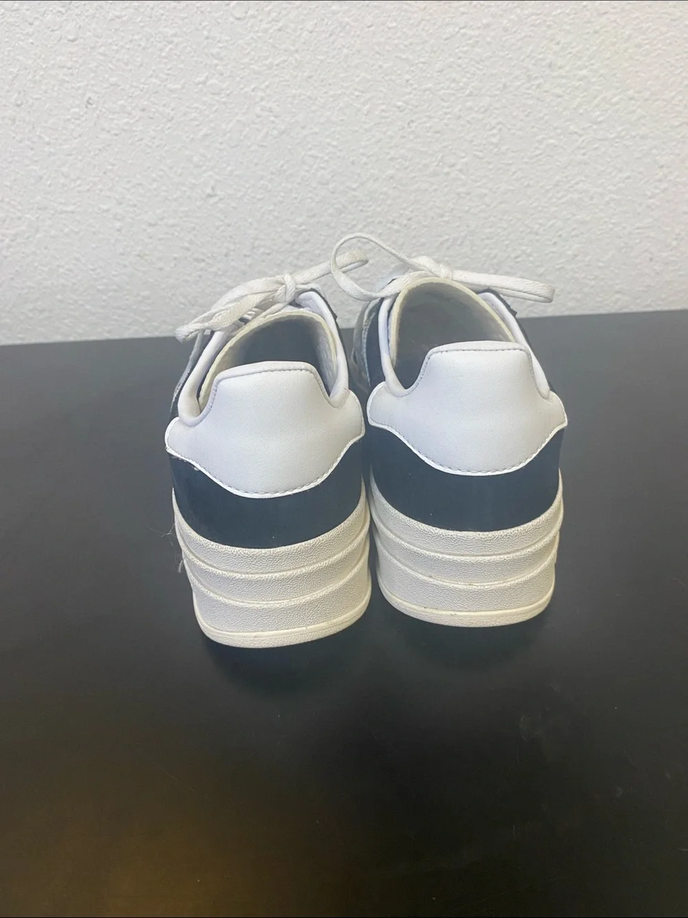 adidas Black and White platform Suede Low-Top Sneakers